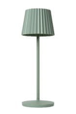 LUCIDE JUSTINE - Nabíjacia stolová lampa Vonkajšia - Batéria - LED Rozm. - 1x2W 2700K - IP54 - S bezdrôtovou nabíjacou podložkou - Zelená