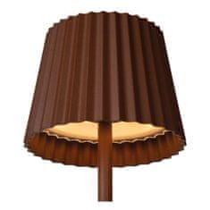 LUCIDE JUSTINE - Nabíjacia stolová lampa Vonkajšia - Batéria - LED Rozm. - 1x2W 2700K - IP54 - S bezdrôtovou nabíjacou podložkou - Rust Brown