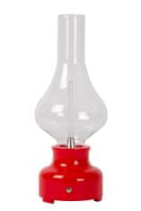 LUCIDE JASON - Nabíjacia stolová lampa - Batéria - LED Dim. - 1x2W 3000K - 3 StepDim - Červená