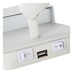 LUCIDE BOXER - Nástenné svietidlo - LED - 1x10W 3000K - S USB nabíjacím bodom - Biele