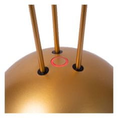 LUCIDE RENEE - Nabíjacia stolová lampa Outdoor - Batéria - Ø 12,3 cm - LED Rozm. - 1x2,2W 3000K - IP54 - S bezdrôtovou nabíjacou podložkou - Matt Gold / Mosadz