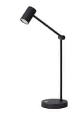 LUCIDE TIPIK - Nabíjacia stojanová lampa na čítanie - Batéria - LED Dim. - 1x3W 2700K - 3 StepDim - Čierny