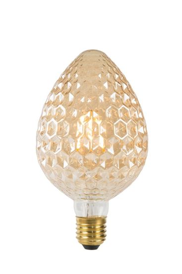 LUCIDE ANANÁS - Žiarovka - Ø 9,5 cm - LED - E27 - 1x6W 2200K - Jantárová