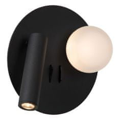 LUCIDE MATIZ - Nástenné bodové svietidlo - LED - 1x3,7W 3000K - S nabíjacím bodom USB - Čierny