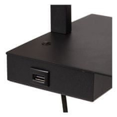 LUCIDE GREGORY - Nástenné svietidlo - 1xE27 - S USB nabíjacím bodom - Čierna