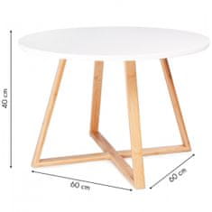 ModernHome Odkladací stolík Alva 60 cm biely