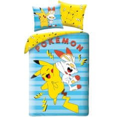 Halantex Obojstranné posteľné obliečky Pokémoni Pikachu a Scorbunny