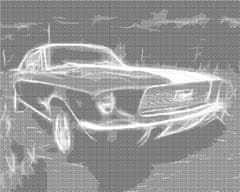 ZUTY Bodkovanie - MODRÉ AUTO FORD MUSTANG 40x50 cm NO