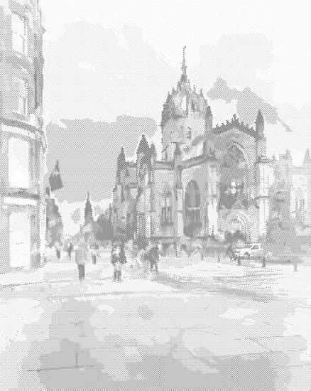 ZUTY Bodkovanie - POHĽAD NA KATEDRÁLU ST. GILES V EDINBURGHU