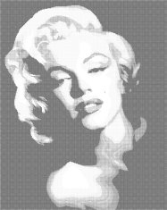 ZUTY Bodkovanie - ČIERNOBIELA MARILYN 40x50 cm NO