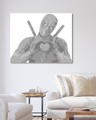 ZUTY Bodkovanie - DEADPOOL UKAZUJE SRDIEČKO 40x50 cm NO