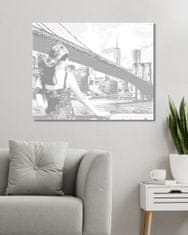 ZUTY Bodkovanie - ŽENA PRI BROOKLYN BRIDGE V NEW YORKU 40x50 cm NO