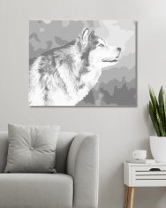 ZUTY Bodkovanie - DÍVAJÚCI SA HUSKY 40x50 cm NO