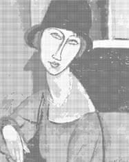 ZUTY Bodkovanie - JEANNE HÉBUTERNE S KLOBÚKOM A NÁHRDELNÍKOM (AMEDEO MODIGLIANI) 40x50 cm NO