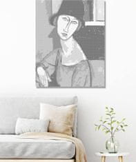 ZUTY Bodkovanie - JEANNE HÉBUTERNE S KLOBÚKOM A NÁHRDELNÍKOM (AMEDEO MODIGLIANI) 40x50 cm NO