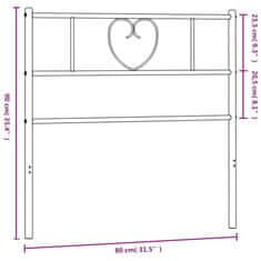 Vidaxl Kovové čelo postele biele 75 cm