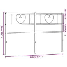 Vidaxl Kovové čelo postele, biele 150cm