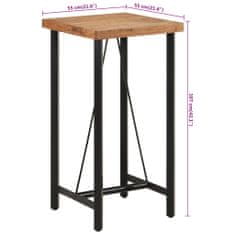 Petromila vidaXL Barový stôl 55x55x107 cm masívna akácia a železo