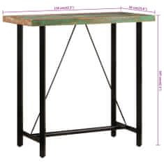 Petromila vidaXL Barový stôl 110x55x107 cm masívne recyklované drevo a železo