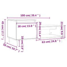 Petromila vidaXL Konferenčný stolík čierny 100x50x45 cm spracované drevo