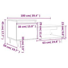 Vidaxl Konferenčný stolík dub sonoma 100x50x45 cm spracované drevo