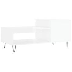 Petromila vidaXL Konferenčný stolík lesklý biely 100x50x45 cm spracované drevo