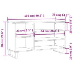 Petromila vidaXL Botník sivý dub sonoma 102x36x60 cm spracované drevo