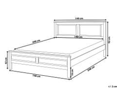 Beliani Posteľ z masívneho dreva 140 x 200 cm biela OLIVET