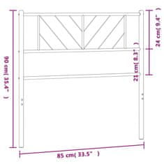 Vidaxl Kovové čelo postele čierne 80 cm