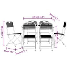 Petromila vidaXL 7-dielna záhradná jedálenská sada antracitová kovová sieťovina