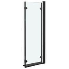 Vidaxl Skladací sprchový kút 3 panely 130x138 cm ESG čierny