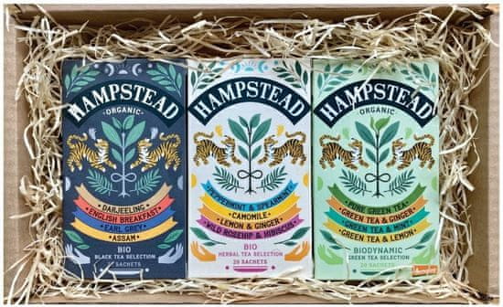 Hampstead Tea London darčeková krabička selekcia bylinných, zelených a čiernych čajov 60 ks