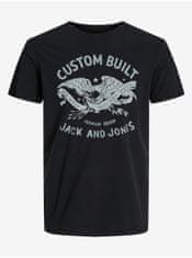 Jack&Jones Čierne pánske tričko Jack & Jones Fonne M