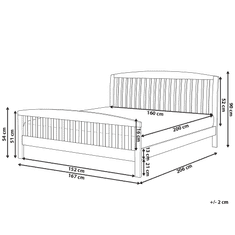 Beliani Drevená posteľ 160 x 200 cm biela CASTRES