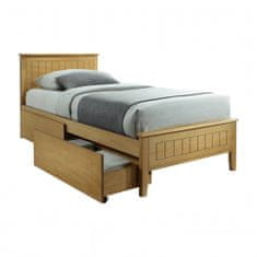 KONDELA Jednolôžková posteľ s roštom Midea 90x200 cm - dub