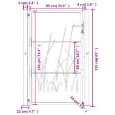 Vidaxl Záhradná brána 105x155 cm kortenová oceľ dizajn trávy