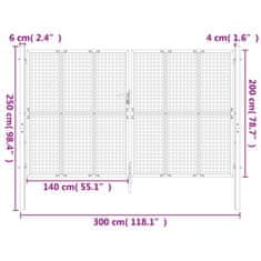 Vidaxl Záhradná brána antracitová 300x250 cm oceľ