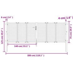 Vidaxl Záhradná brána antracitová 300x125 cm oceľ