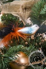 Decor By Glassor Vánoční ozdoby, ptáček krémový, dekor