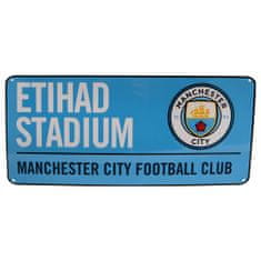 FAN SHOP SLOVAKIA Plechová ceduľa Manchester City FC, modrá, 40x18cm