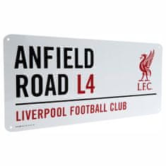 FAN SHOP SLOVAKIA Plechová ceduľa Liverpool FC, biela, lakovaná, 40x18cm