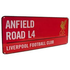 FAN SHOP SLOVAKIA Plechová ceduľa Liverpool FC, červená, lakovaná, 40x18cm