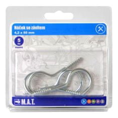 M.A.T Group háčik so závitom 80x4,2mm Zn (5ks)