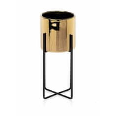 ModernHome Kvetináč Florri Gold Black 22 cm