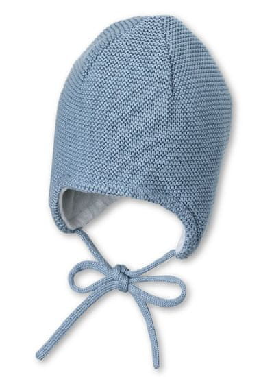 Sterntaler Čiapka pletená GOTS bavlnená podšívka na viazanie blue chlapec veľ. 41 cm- 4-5 m