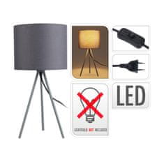 ModernHome Sivá stojaca lampa na trojnožke 43 cm