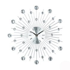 ModernHome Strieborné nástenné hodiny Crystals 33 cm