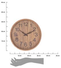 ModernHome Nástenné hodiny s imitáciou dreva 30 cm béžové