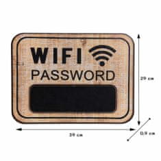 ModernHome Heslo Wifi hnedá nástenná doska