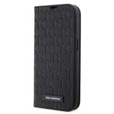 Karl Lagerfeld Flipové puzdro Saffiano Monogram pre iPhone 14 Pro Black